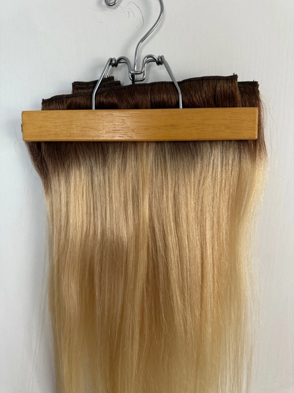 20”Clip-in Human Hair Extensions Ash Brown to Platinum Blonde 9 pcs for Women
